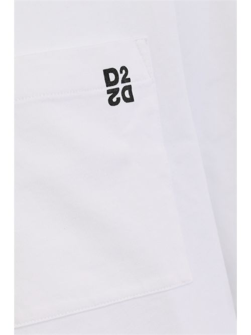Set di 2 T-shirt Loose Fit in cotone con piccolo logo D2 White/Black DSQUARED2 | S74GD1523 D20106961
